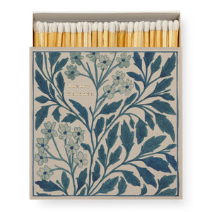 Blue Floral Matches Luxury Letterpress Match Box