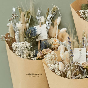 Christmas Frosted White Dried Wildflower Bouquet