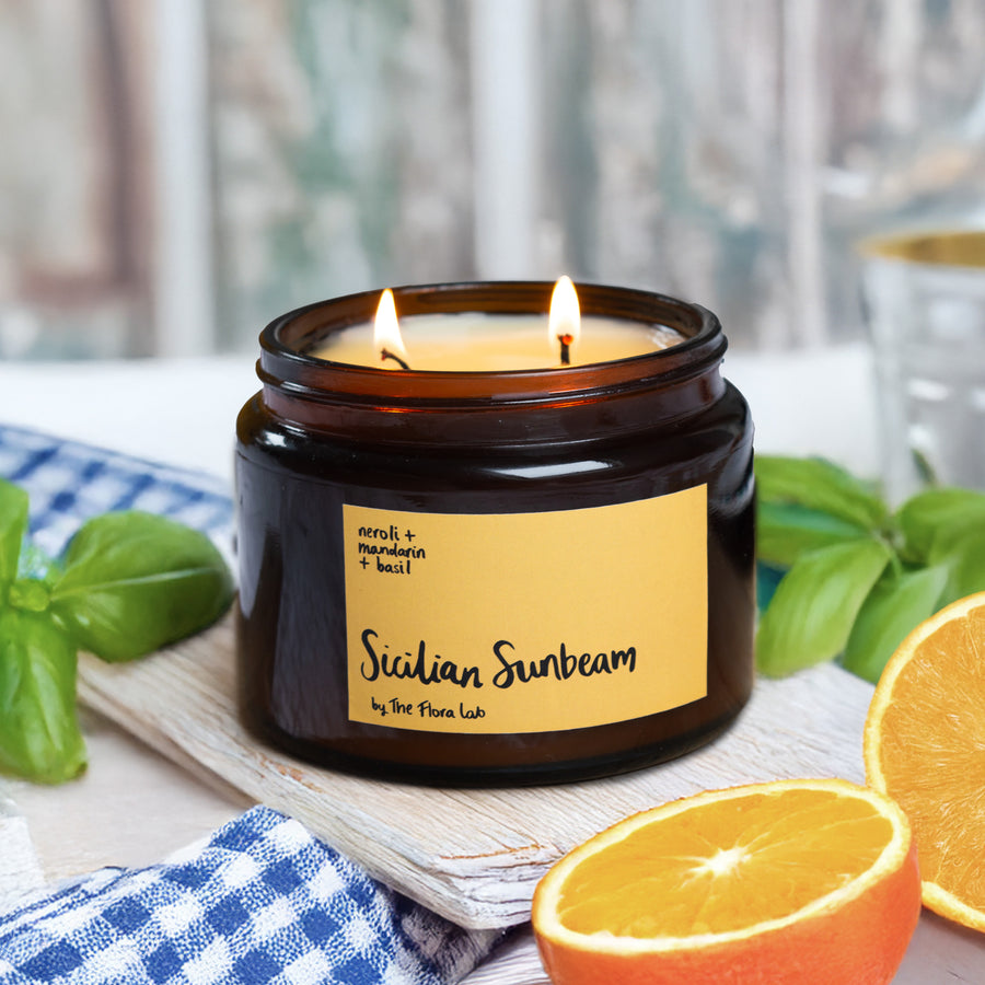 Sicilian Sunbeam Natural Wax Candle - Citrus Scented Candle