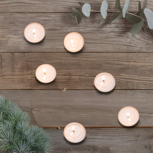 Close-up of Alpine Air Tealights with Lemon Zest and Eucalyptus Fragrance