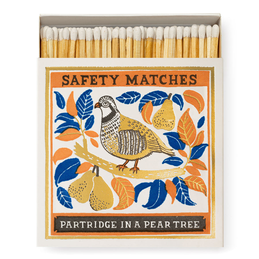 Partridge In A Pear Tree Luxury Letterpress Match Box